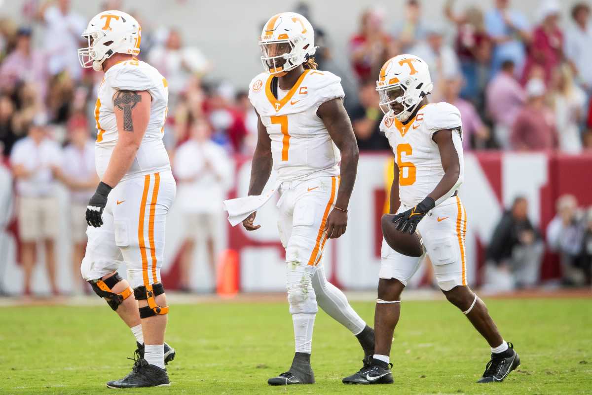 Tennessee Volunteers QB Joe Milton III during the loss to Alabama. (Photo by Brianna Paciorka of the News Sentinel)